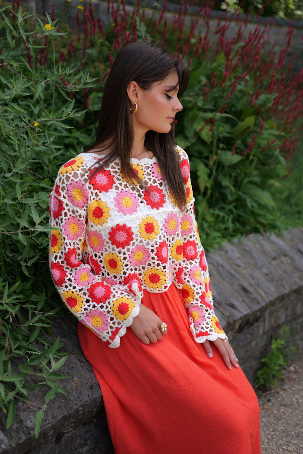 Jupe maxi corail