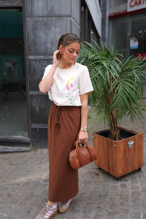 Blouse lin brodée