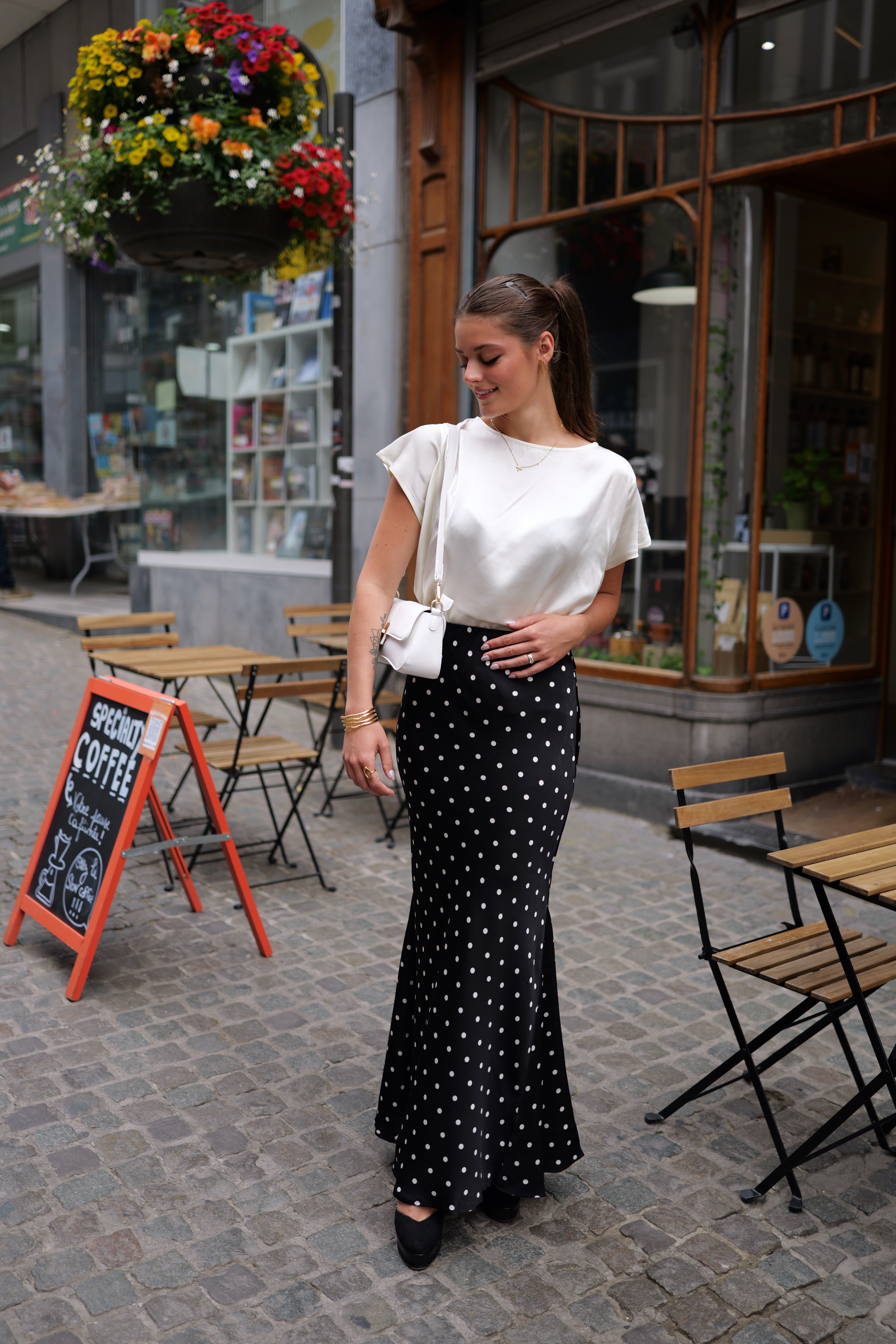 Blouse satinée
