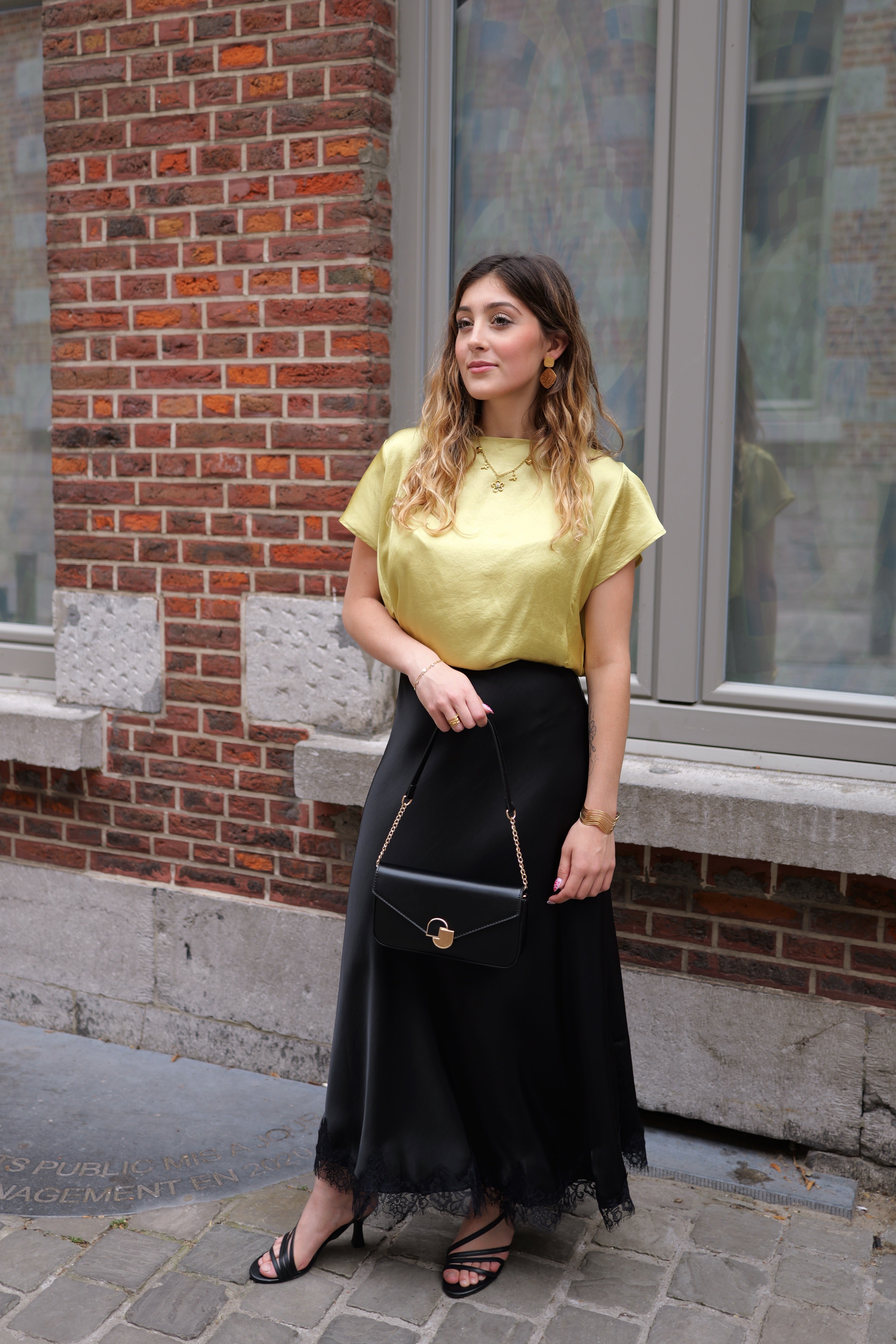 Blouse satinée