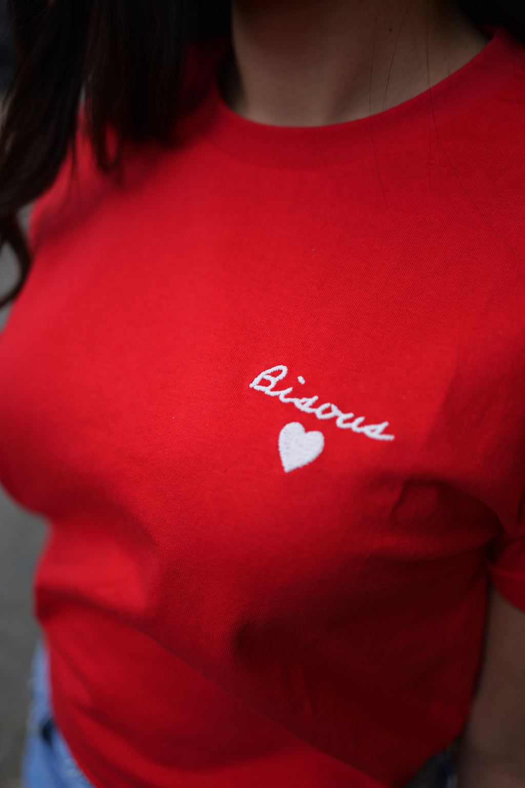 T-shirt rouge bisous