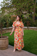 Robe fleurie orange
