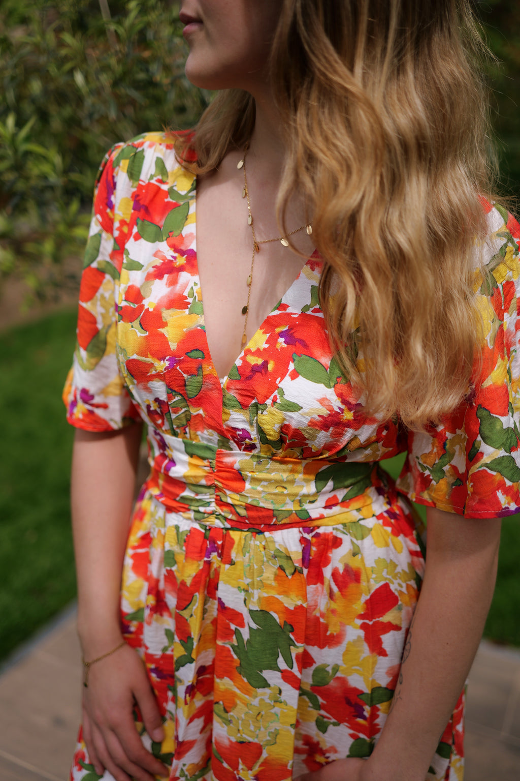 Robe fleurie orange
