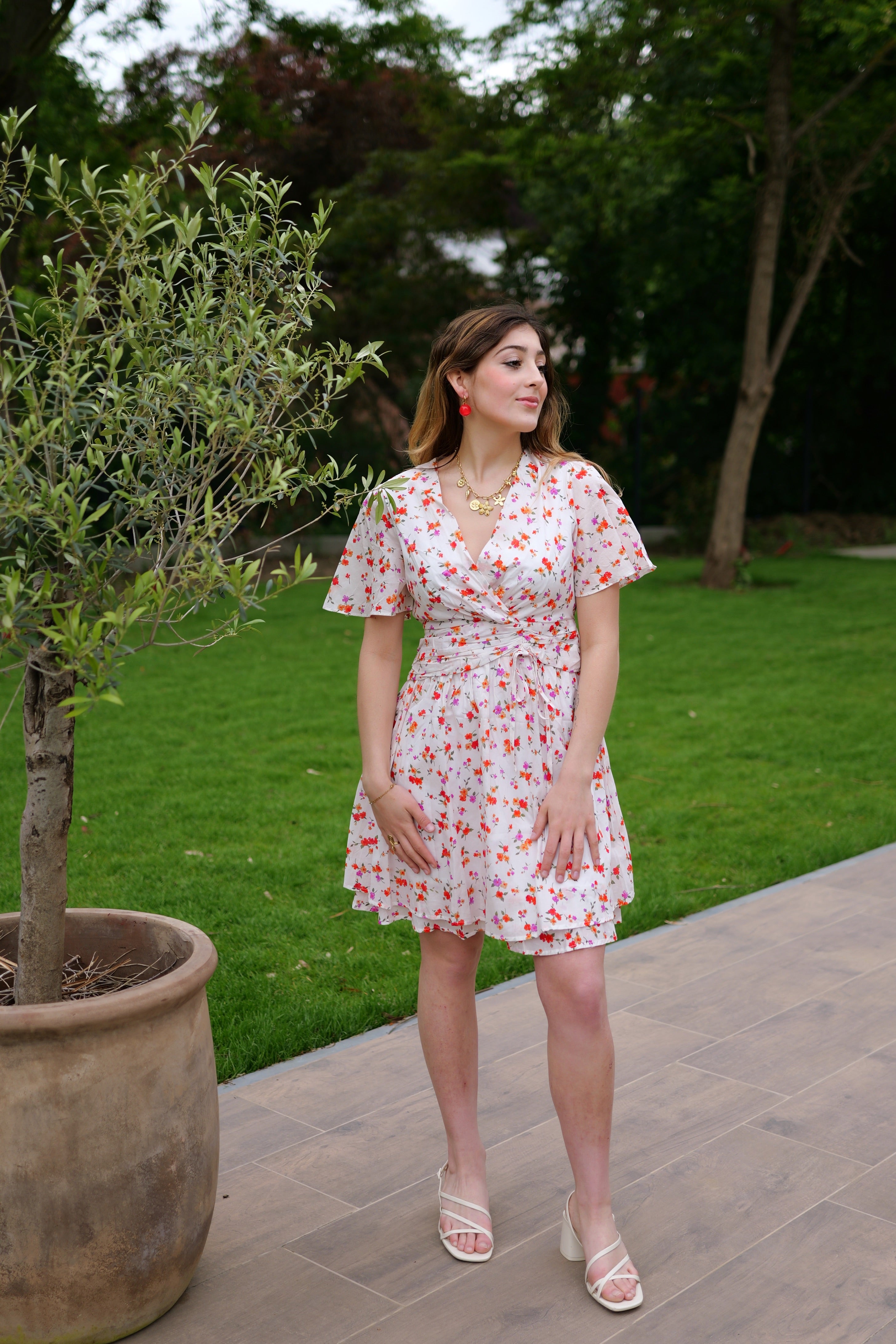 Robe courte fleurie