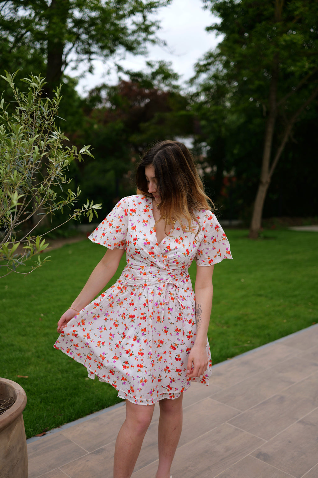 Robe courte fleurie