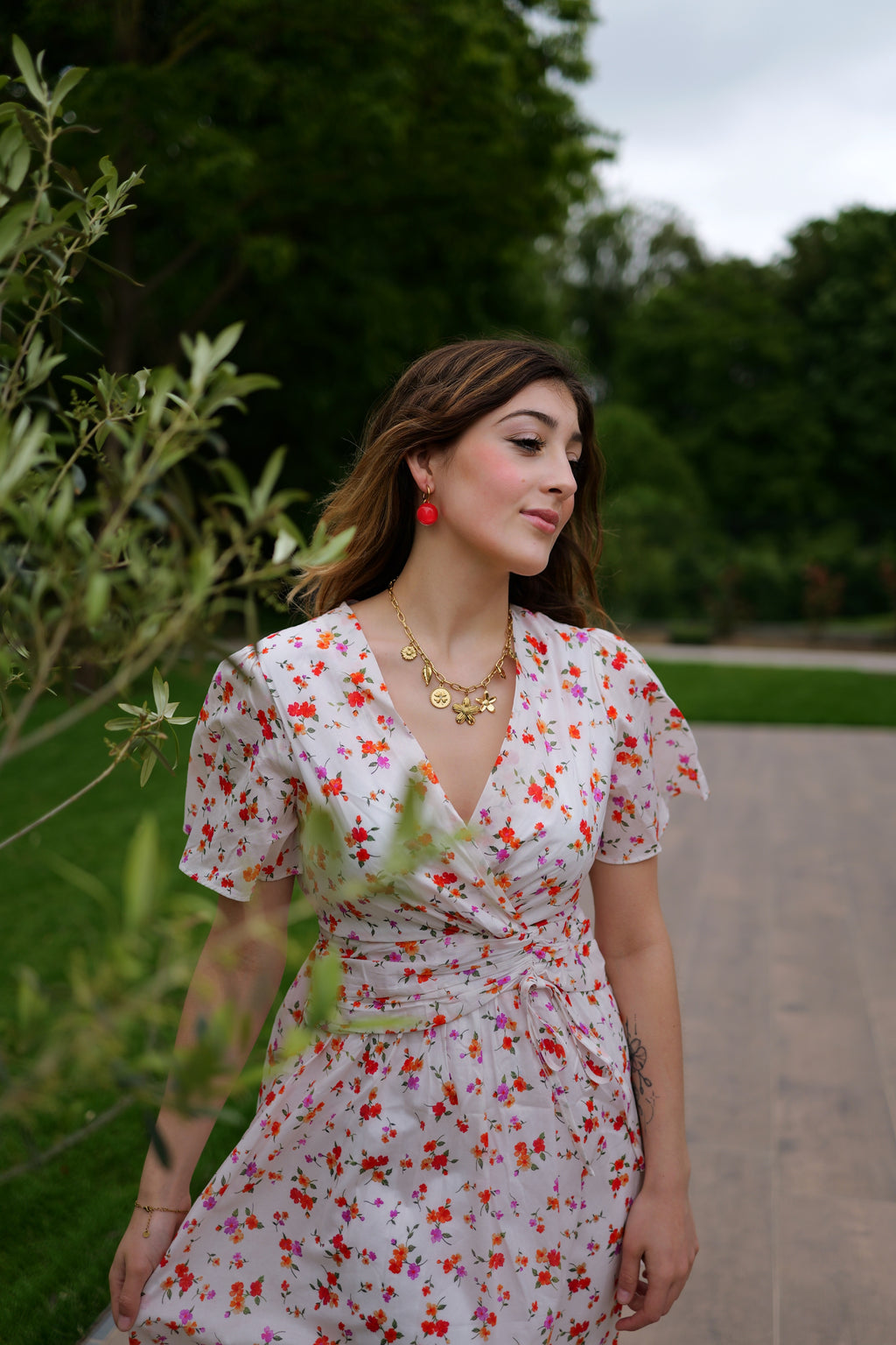 Robe courte fleurie