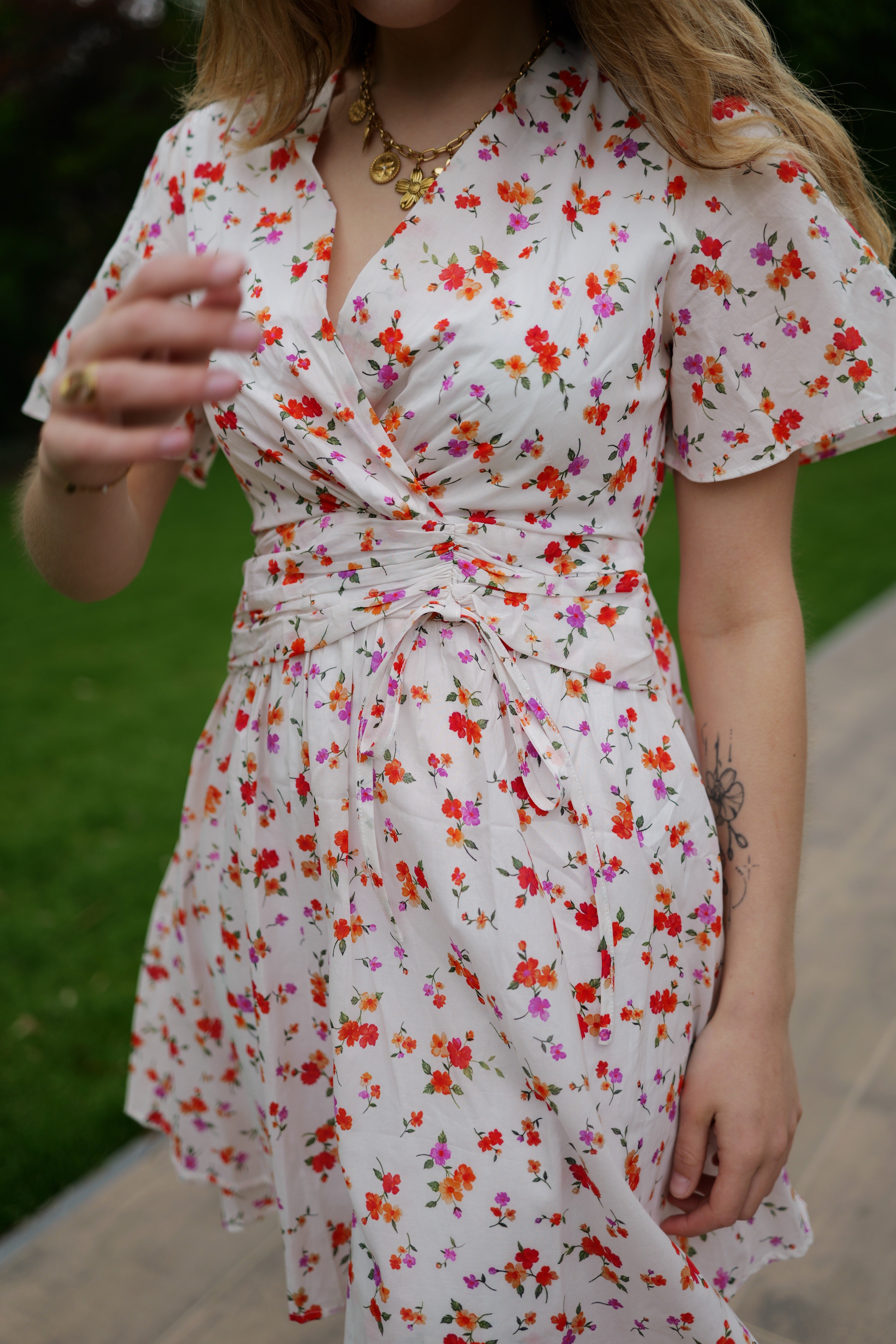 Robe courte fleurie