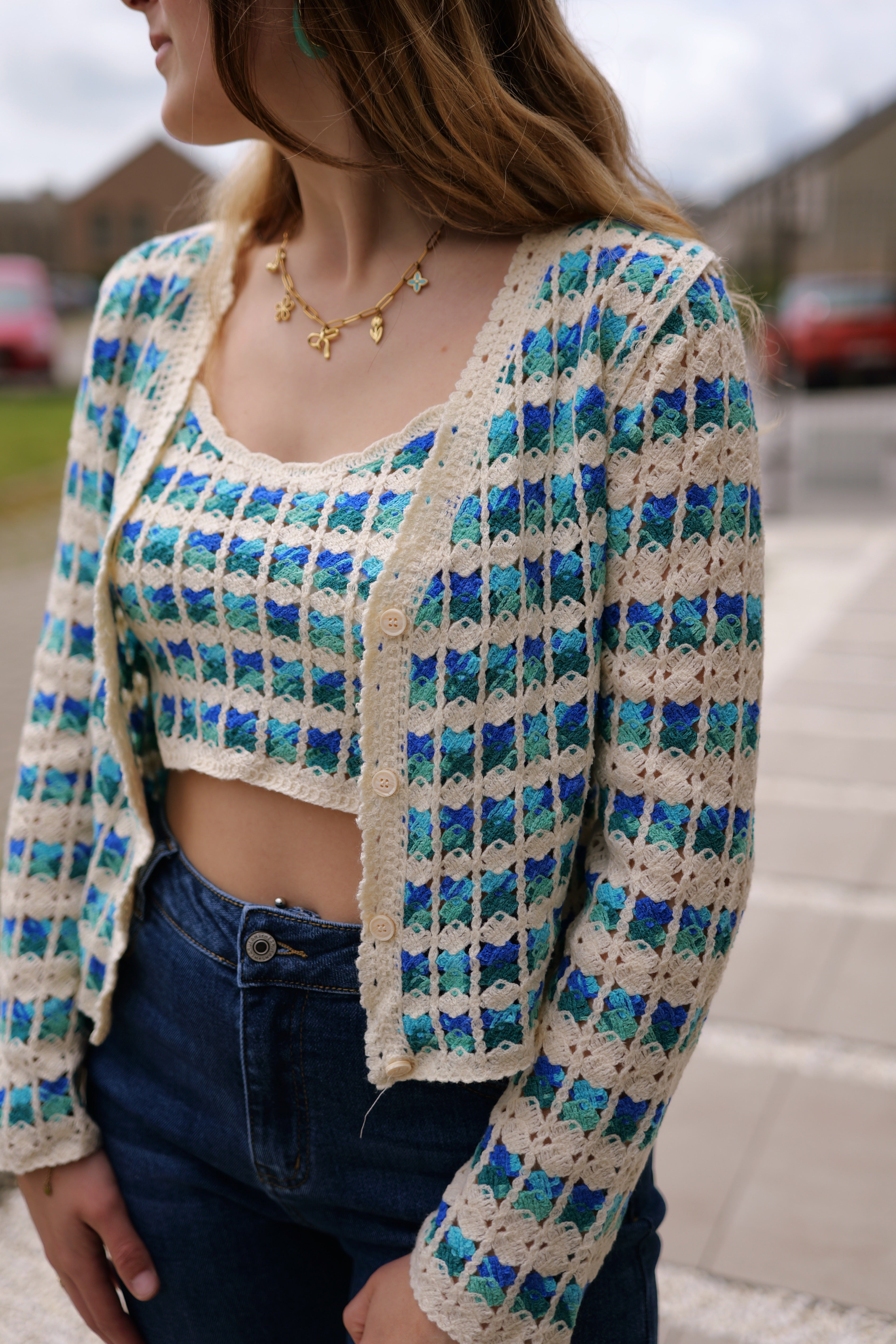 Ensemble crochet top + gilet