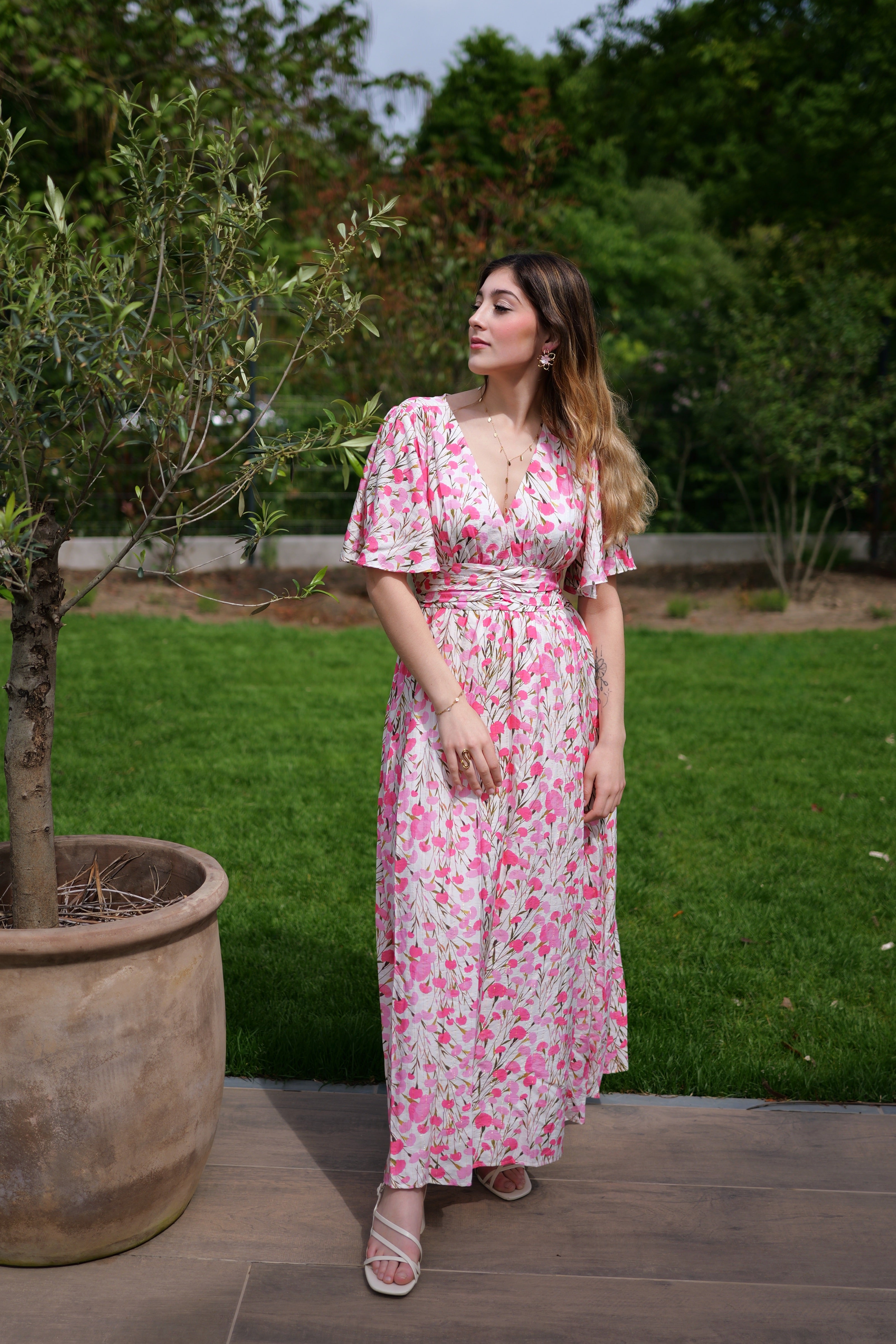 Robe longue florale