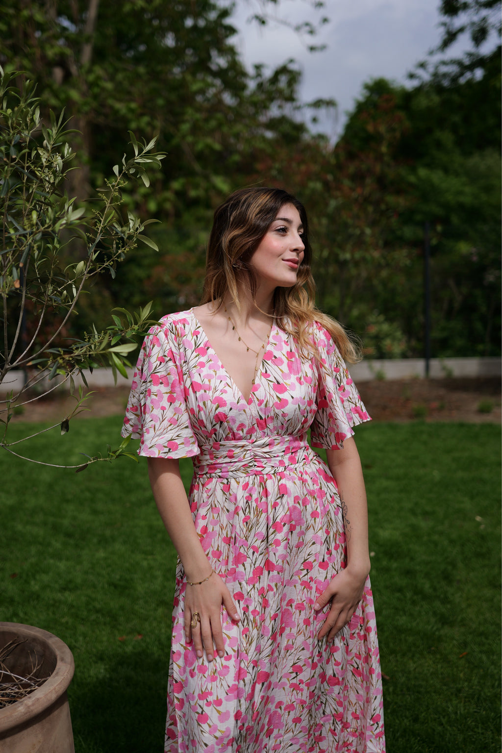 Robe longue florale