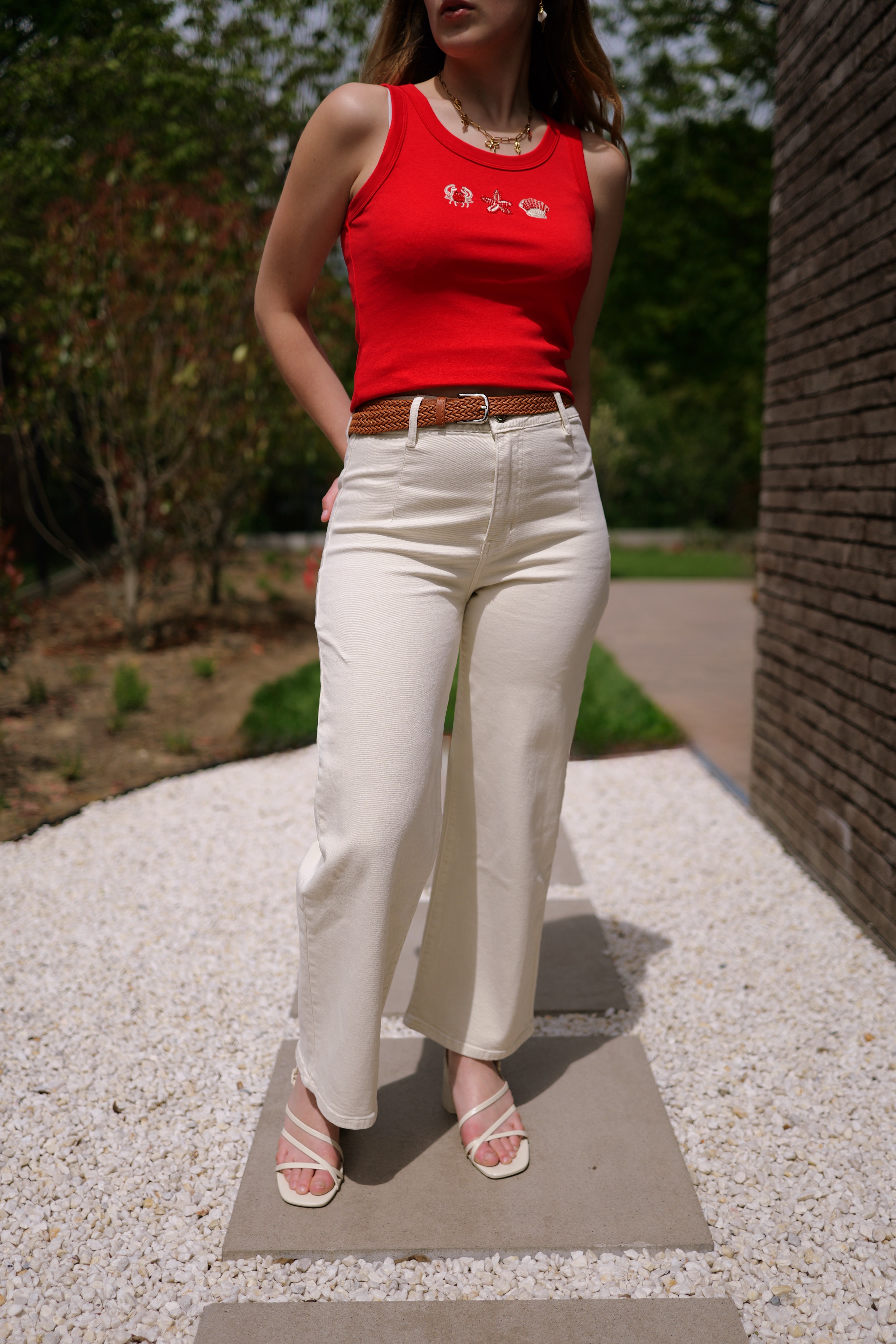 Jean droit avec ceinture