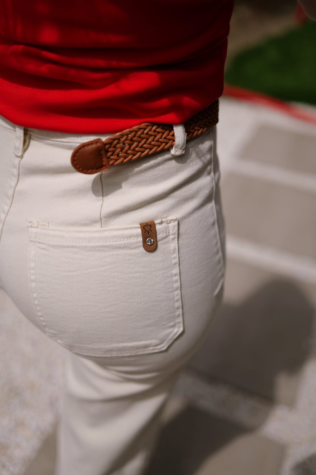 Jean droit avec ceinture