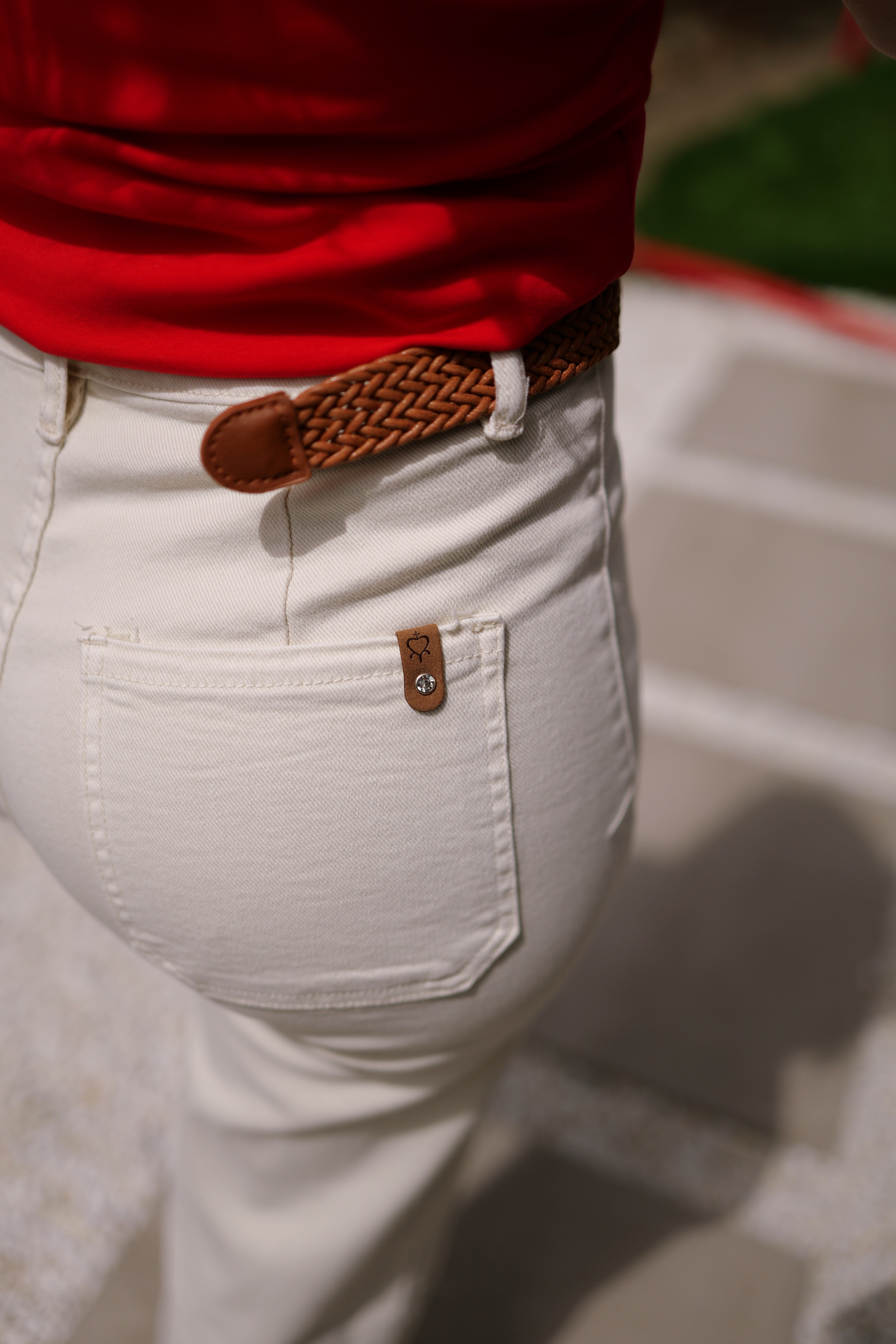 Jean droit avec ceinture