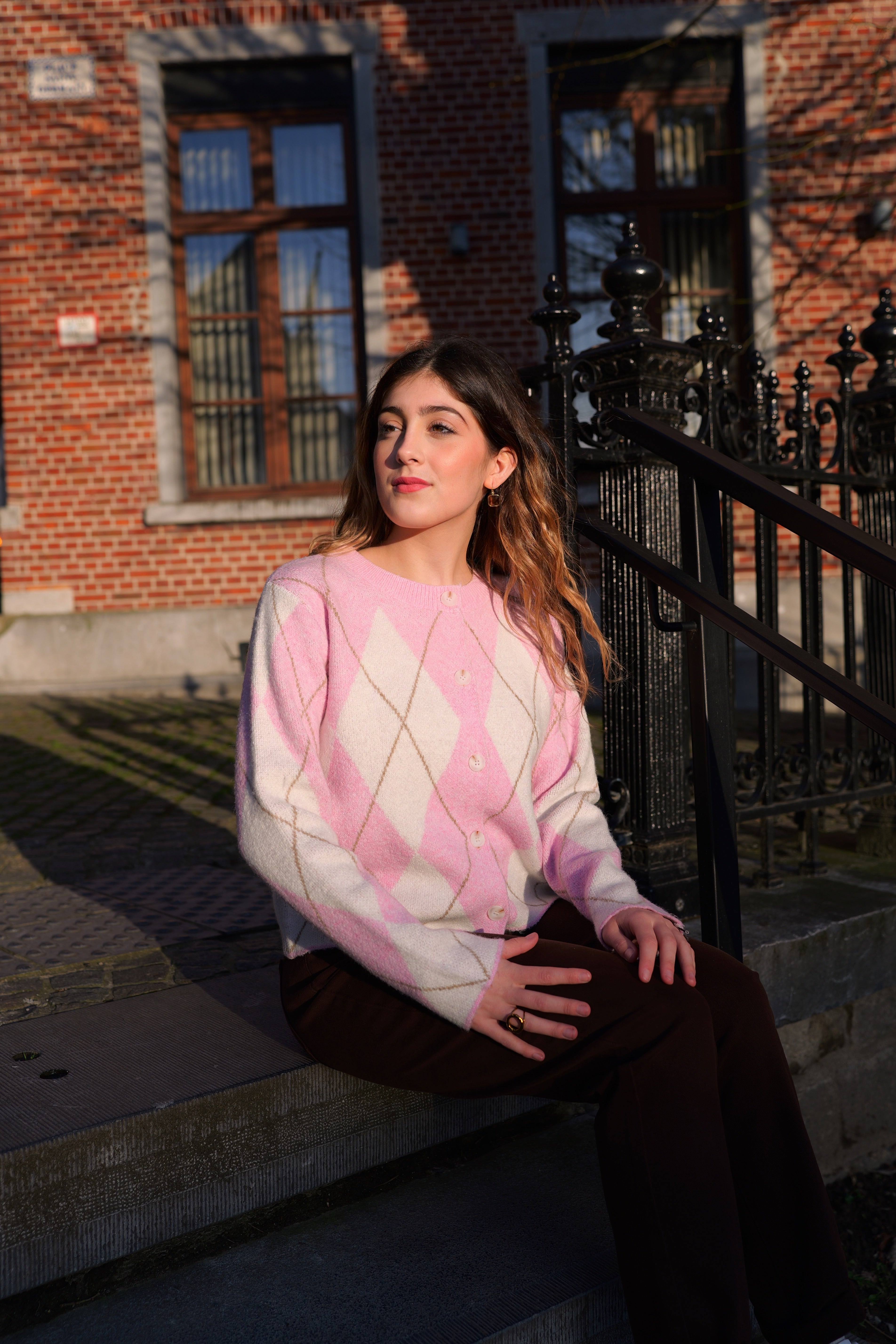 Gilet motifs losange