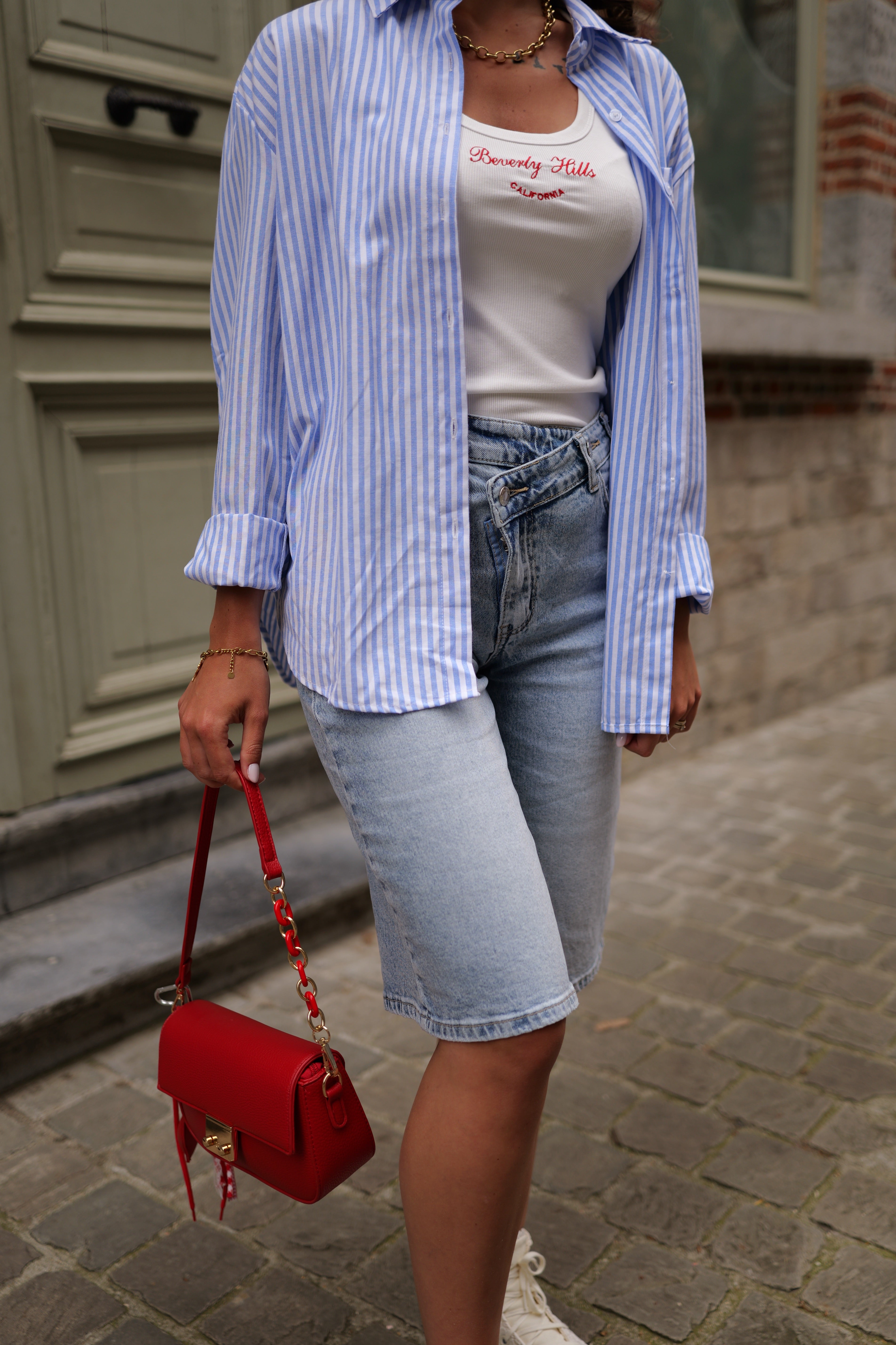 Bermuda bouton asymétrique