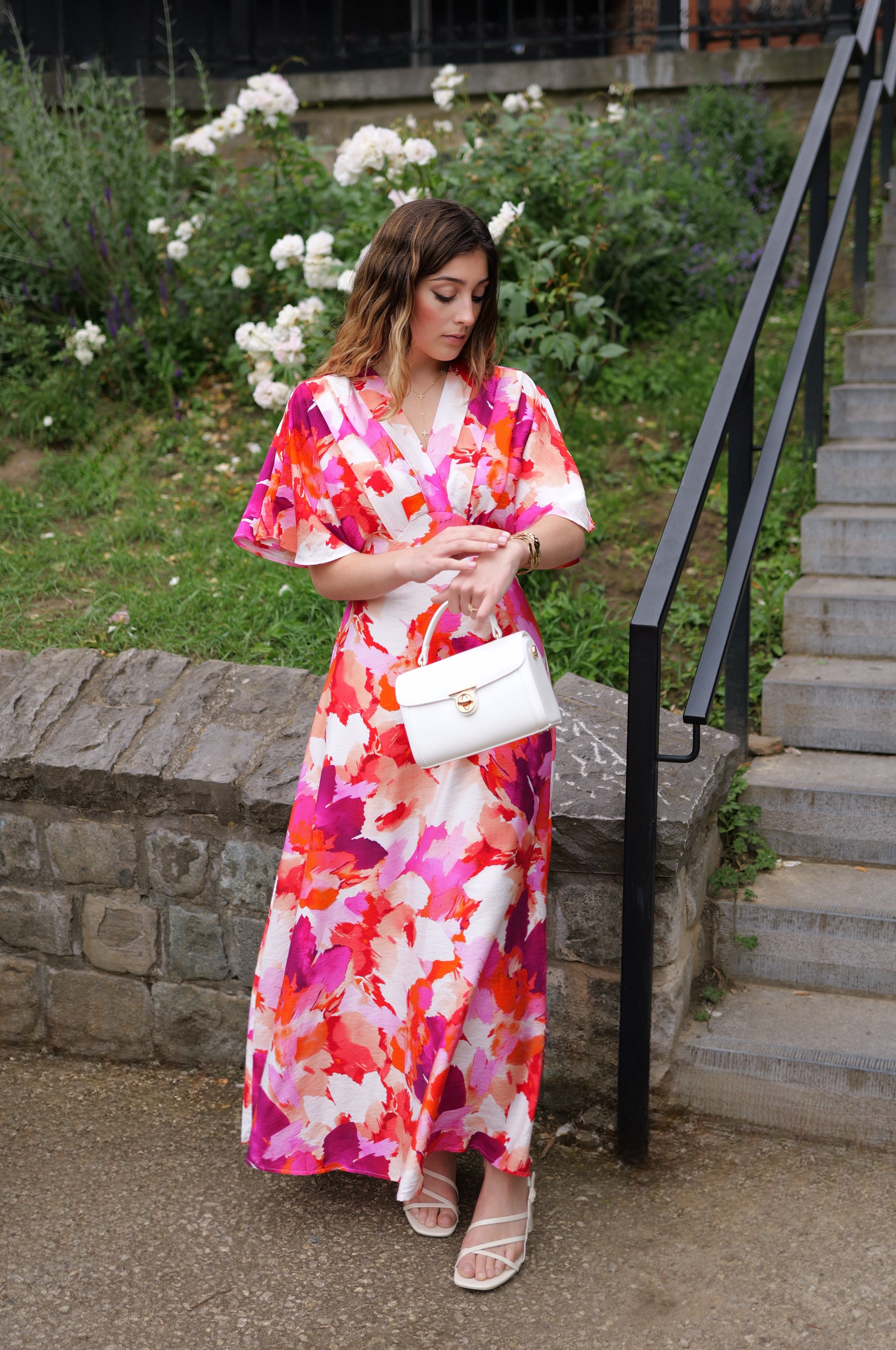 Robe maxi nuance rose