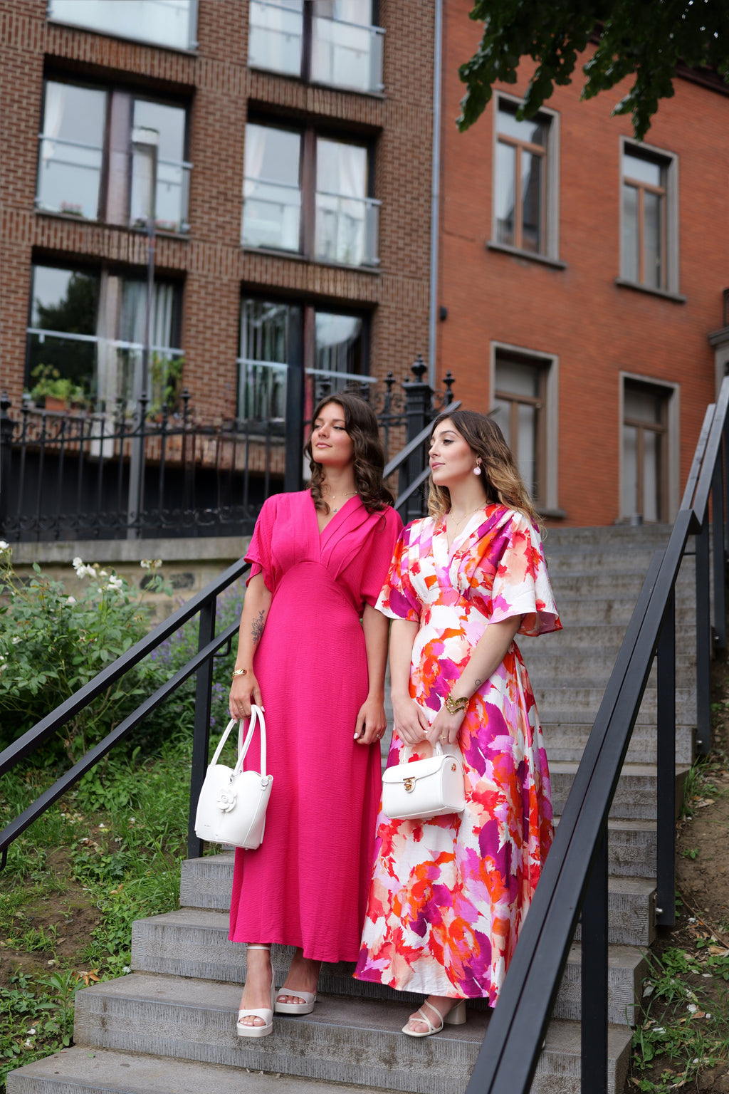 Robe maxi nuance rose