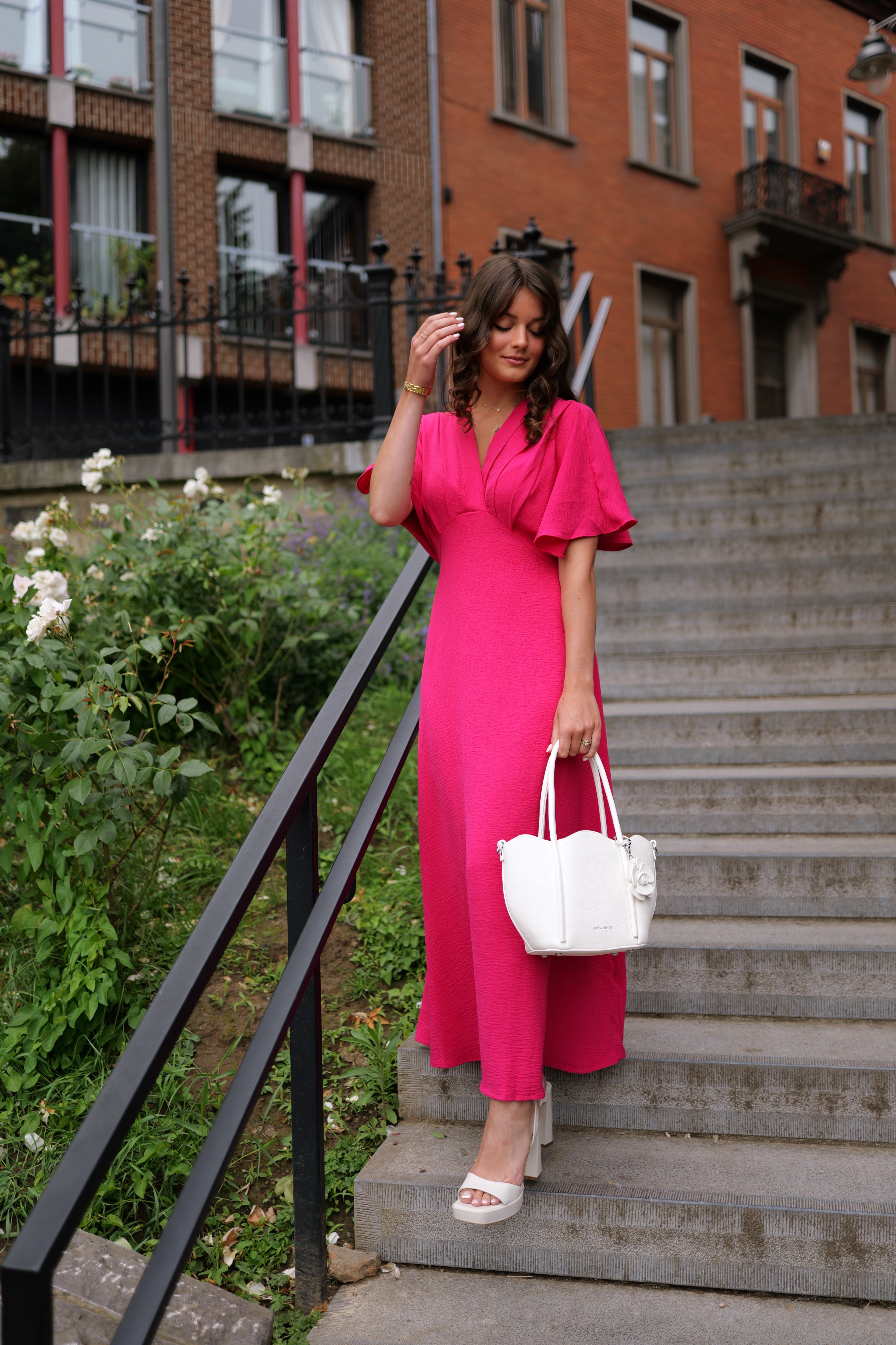 Robe maxi fushia