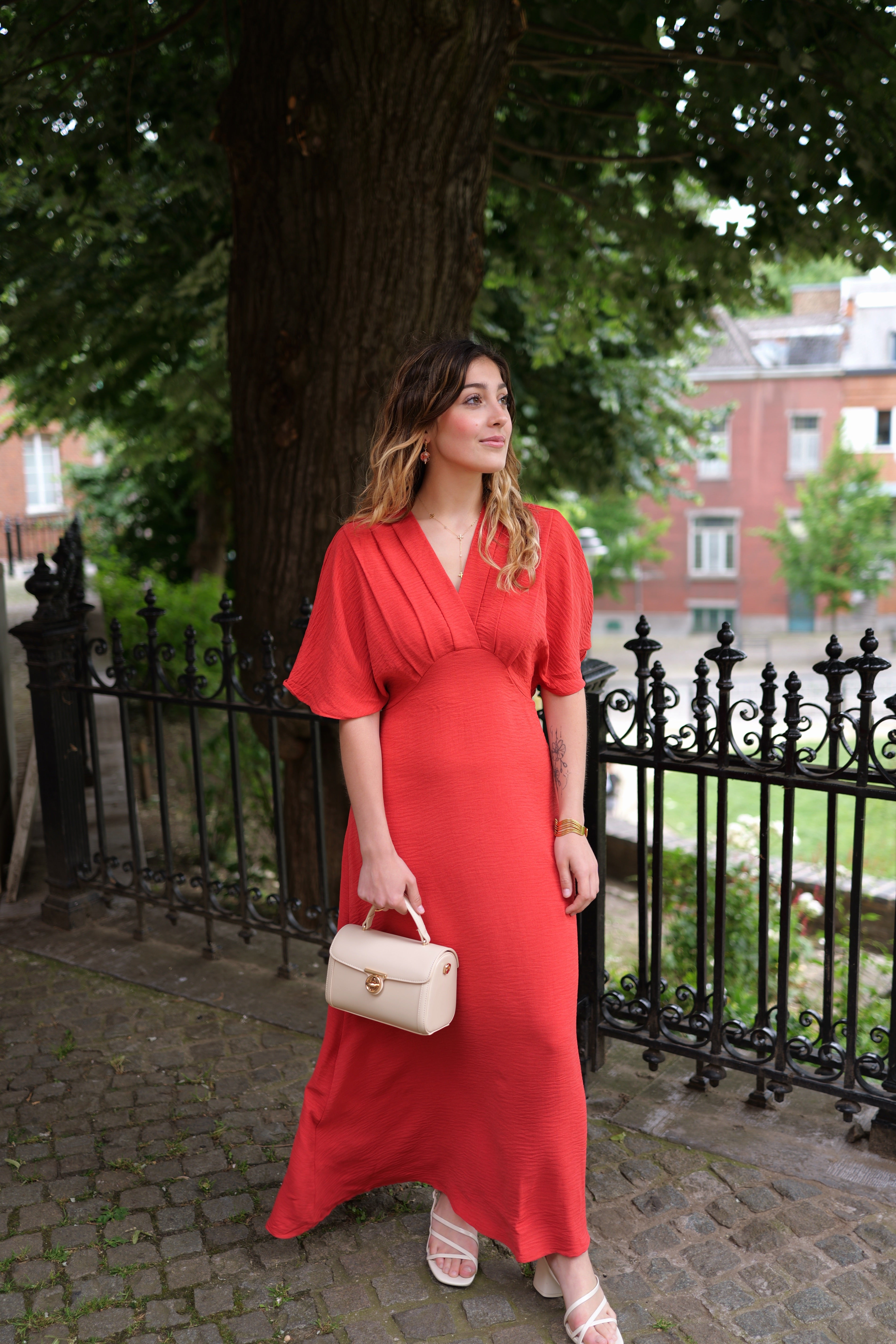Robe longue terracotta