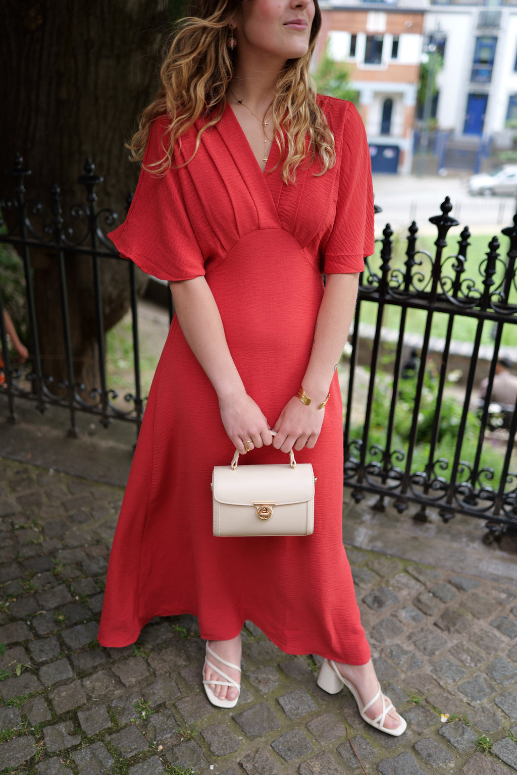 Robe longue terracotta