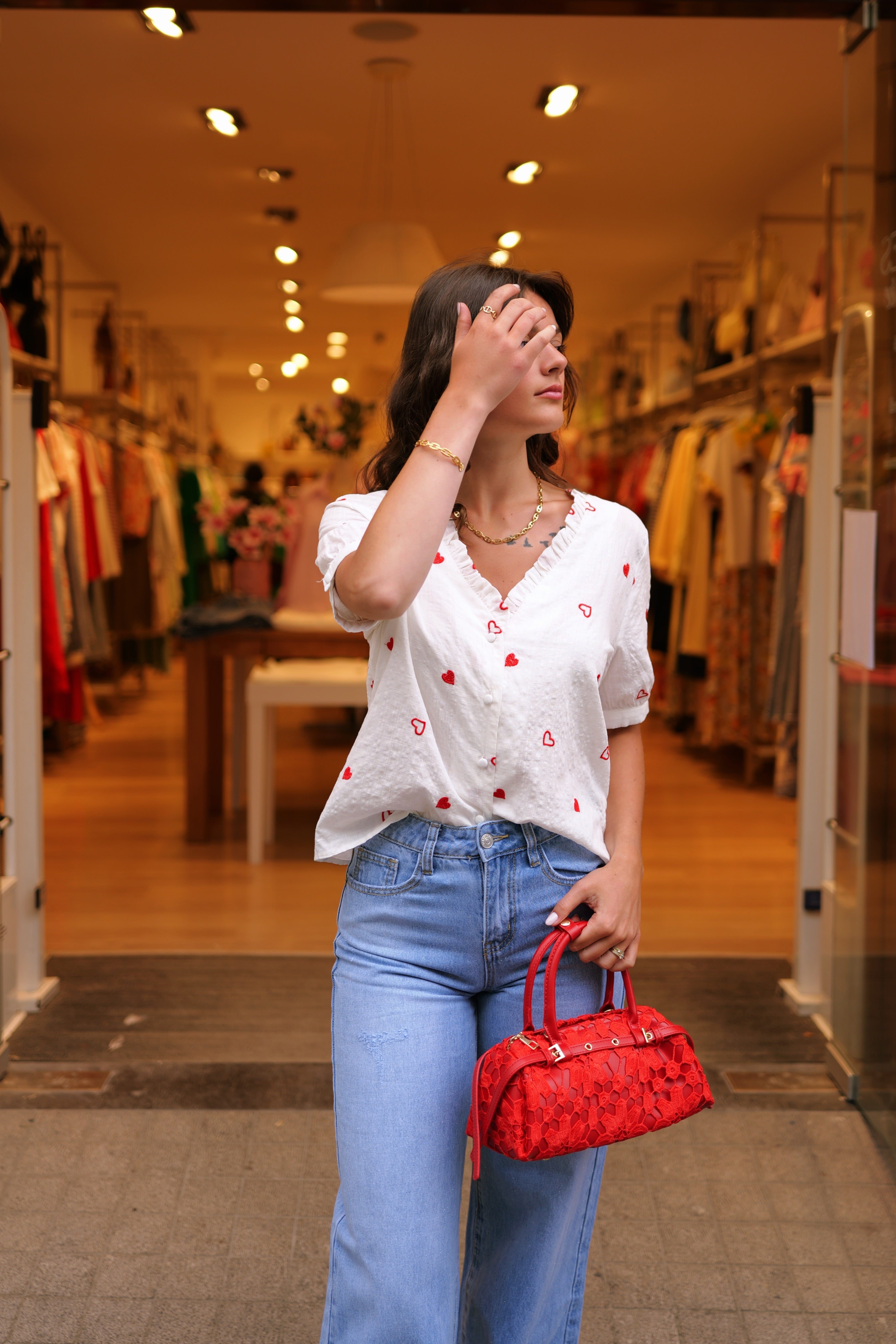 Blouse manche courte Coeur