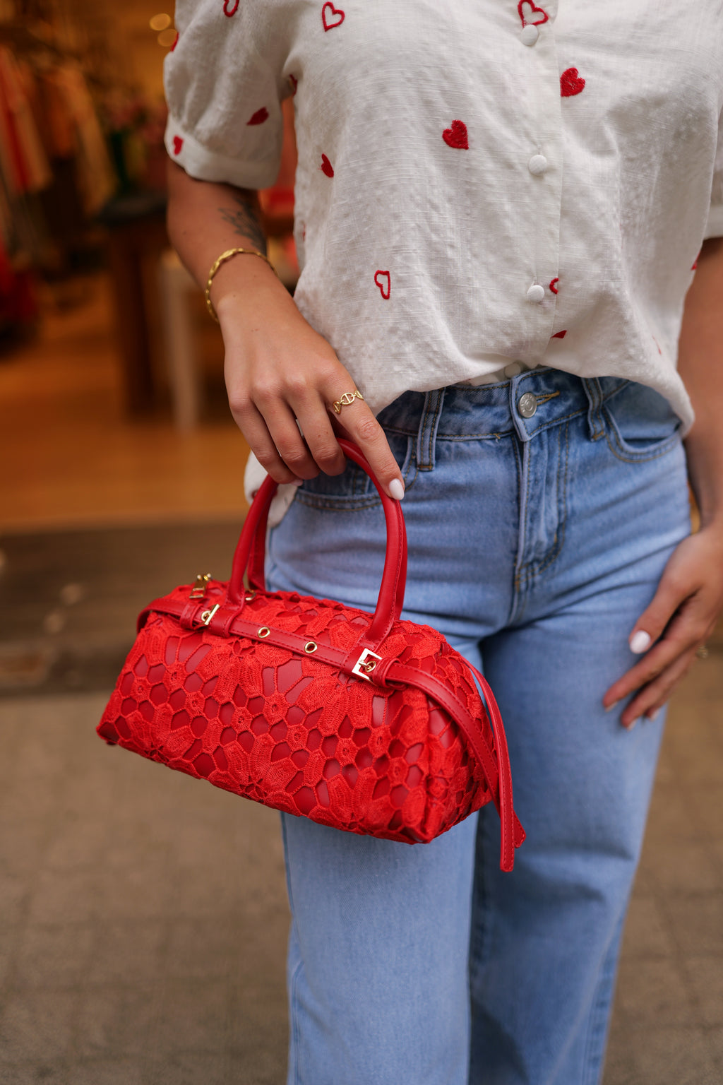 Blouse manche courte Coeur