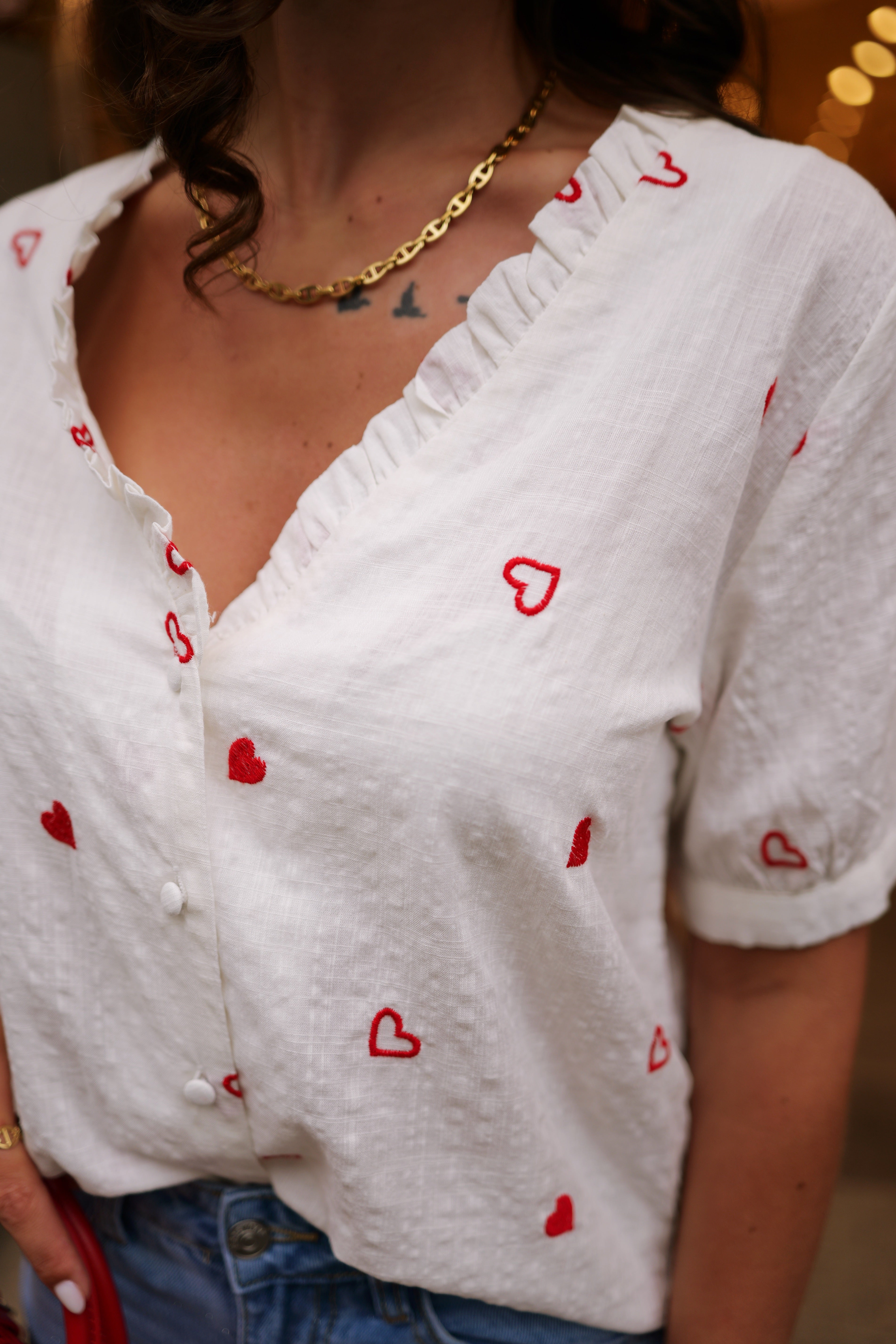 Blouse manche courte Coeur