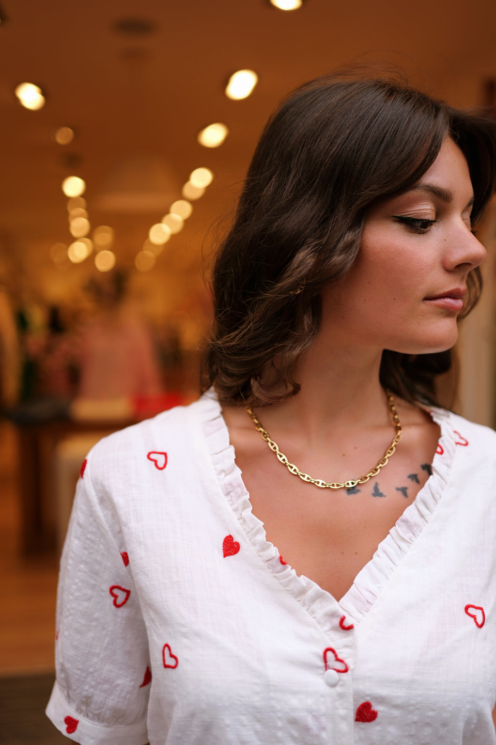 Blouse manche courte Coeur