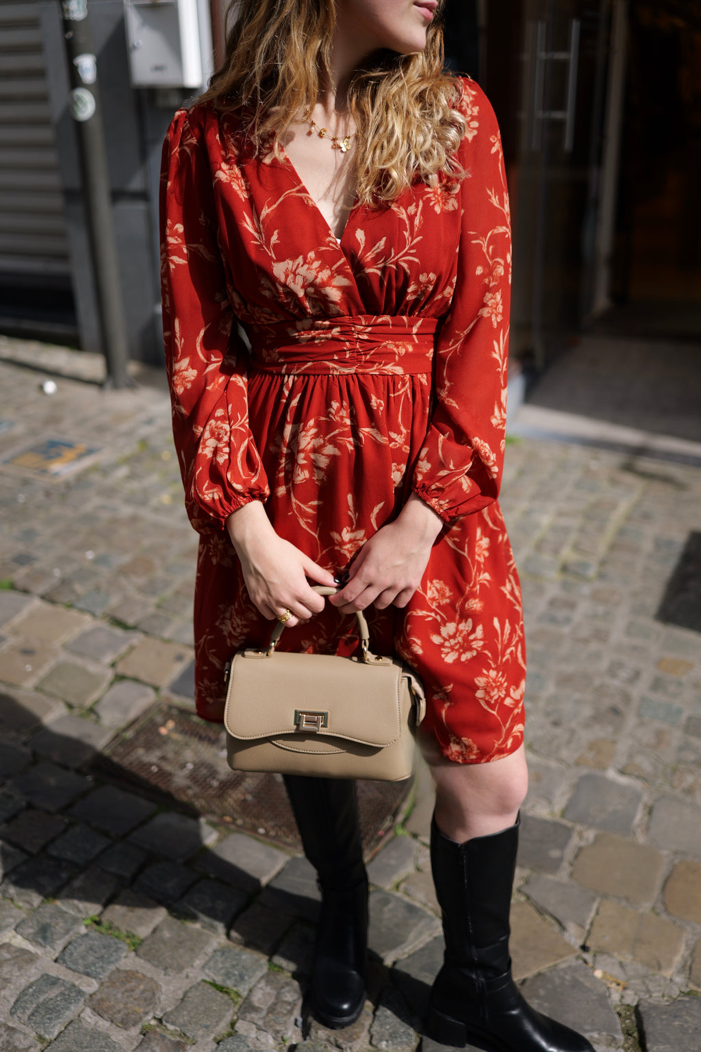 Robe fleurie terracotta