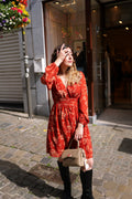 Robe fleurie terracotta